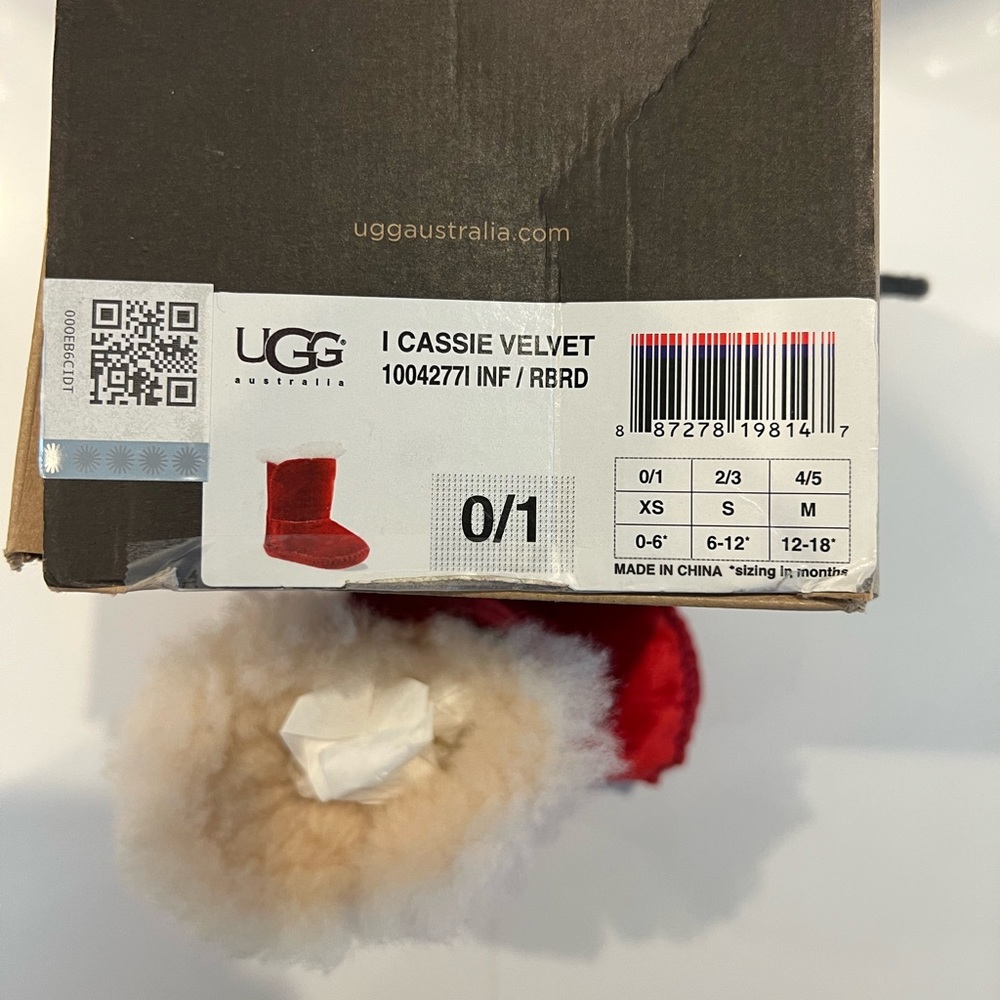 UGG Cassie Red Velvet Infant Boot